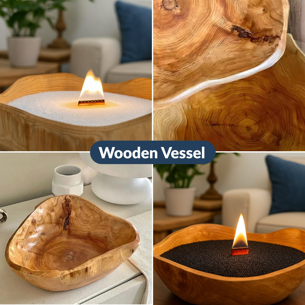 Wooden Vessel - (7-8 inches)