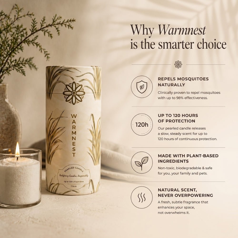 Warmnest® Citronella Pearled Candle — Natural Mosquito Repellent - Warmnest Candle