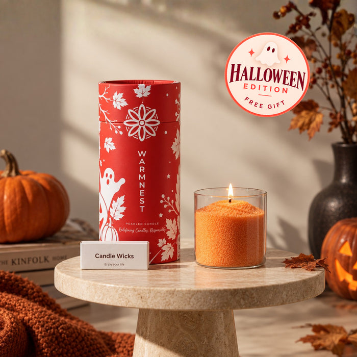 1 orange pearl candle