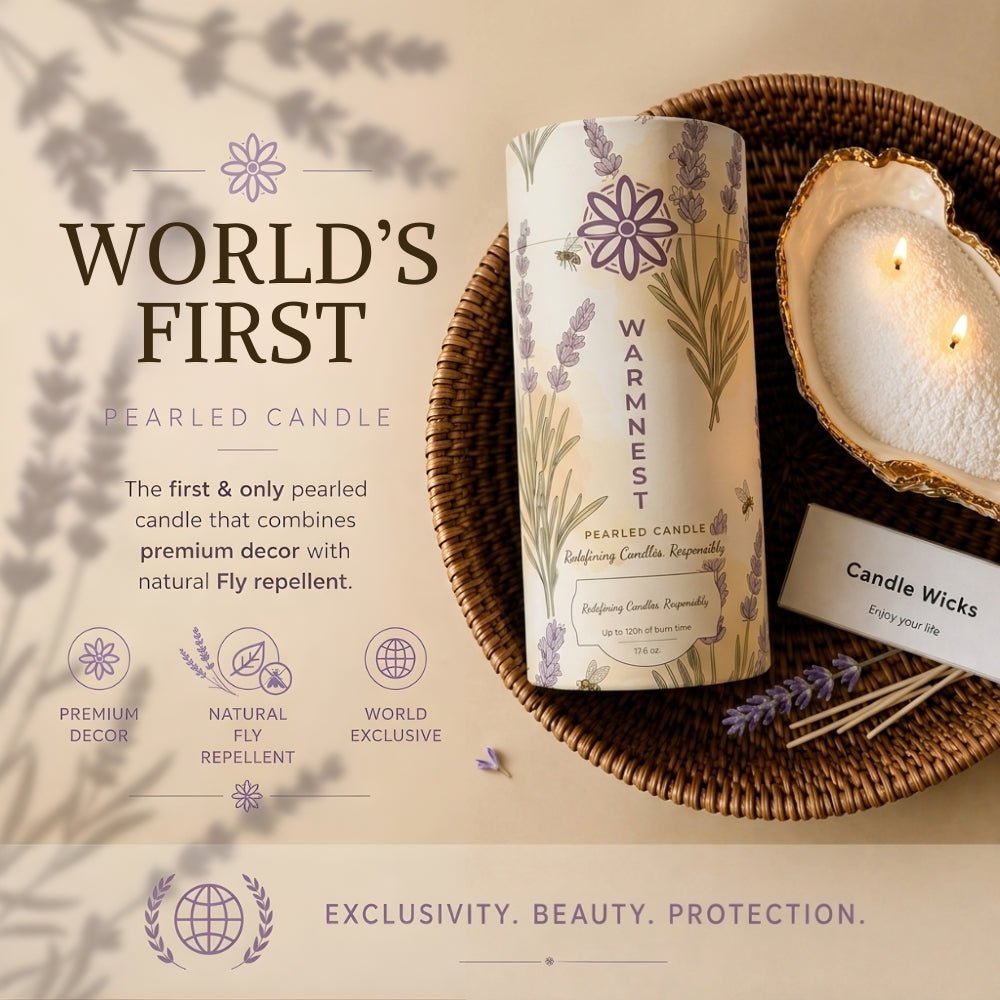 Warmnest® Lavender Pearled Candle — Natural Fly Repellent - Warmnest Candle