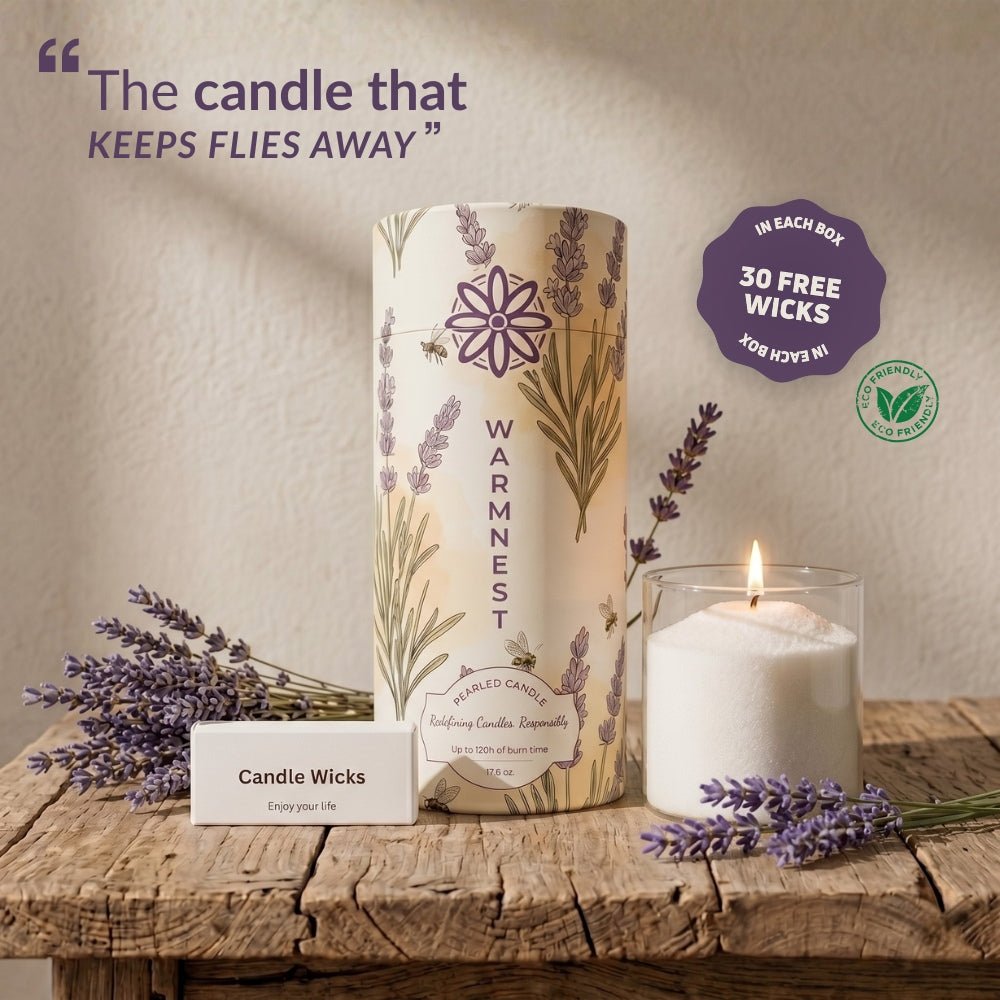 Warmnest® Lavender Pearled Candle — Natural Fly Repellent - Warmnest Candle