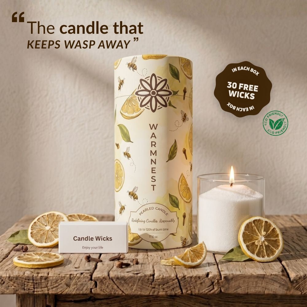 Warmnest® Lemon & Clove Pearled Candle — Natural Wasp Repellent - Warmnest Candle