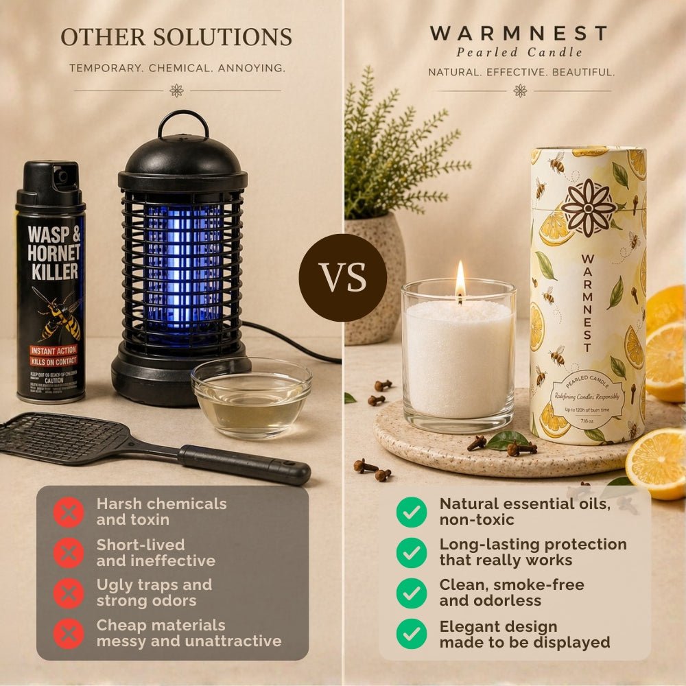 Warmnest® Lemon & Clove Pearled Candle — Natural Wasp Repellent - Warmnest Candle