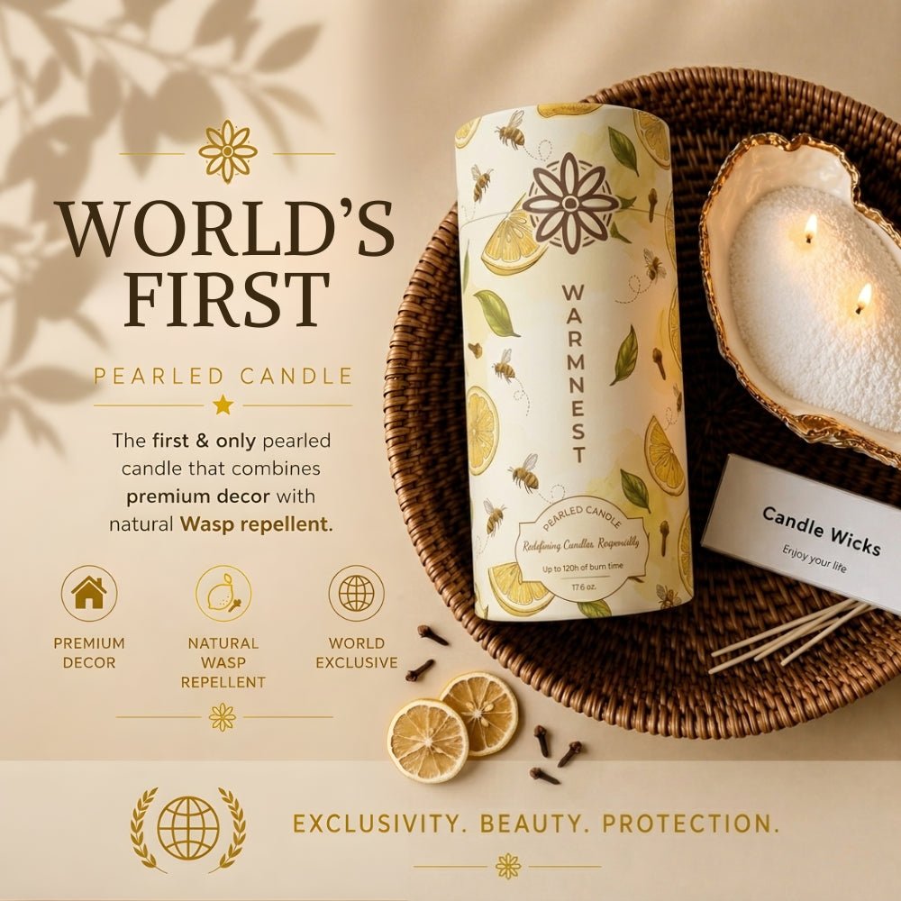 Warmnest® Lemon & Clove Pearled Candle — Natural Wasp Repellent - Warmnest Candle